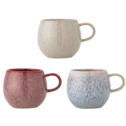 Bloomingville Addison Becher Rose aus Steingut, 3er-Set