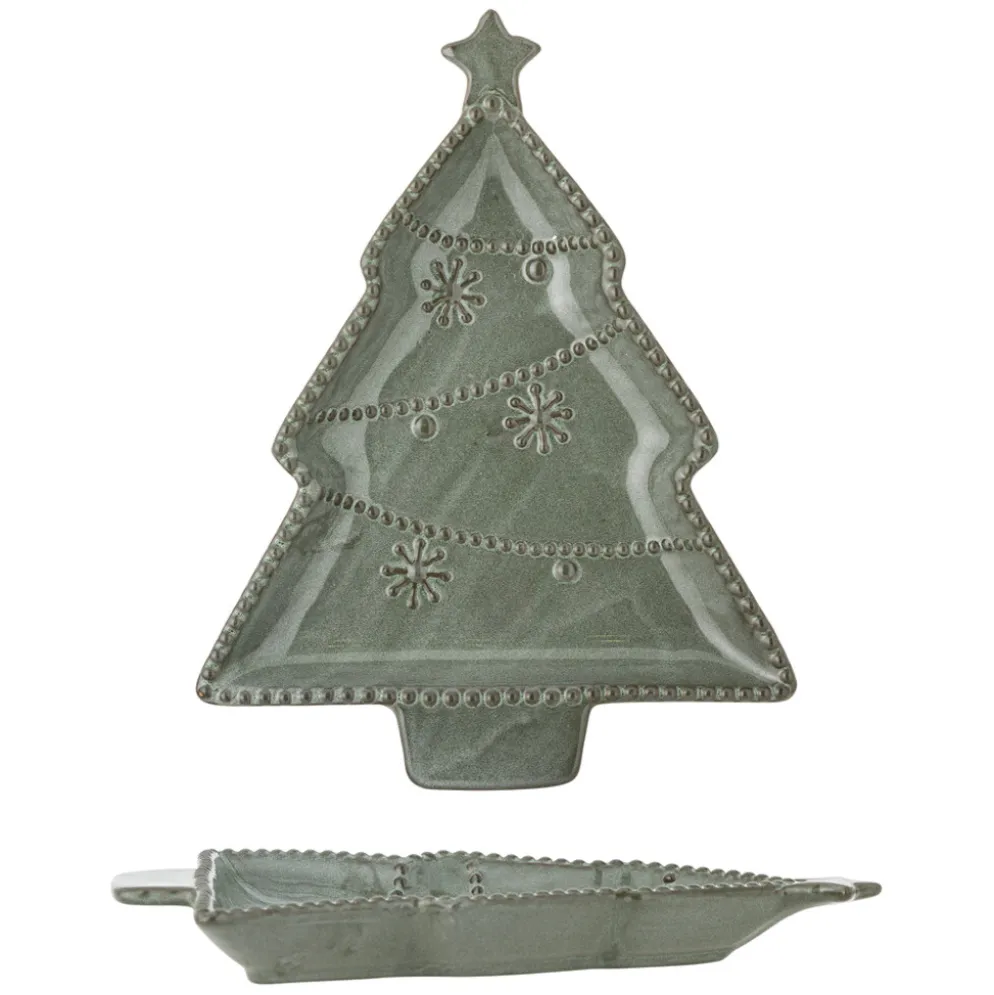 Bloomingville Alder Servierplatte Tannenbaum, Steingut