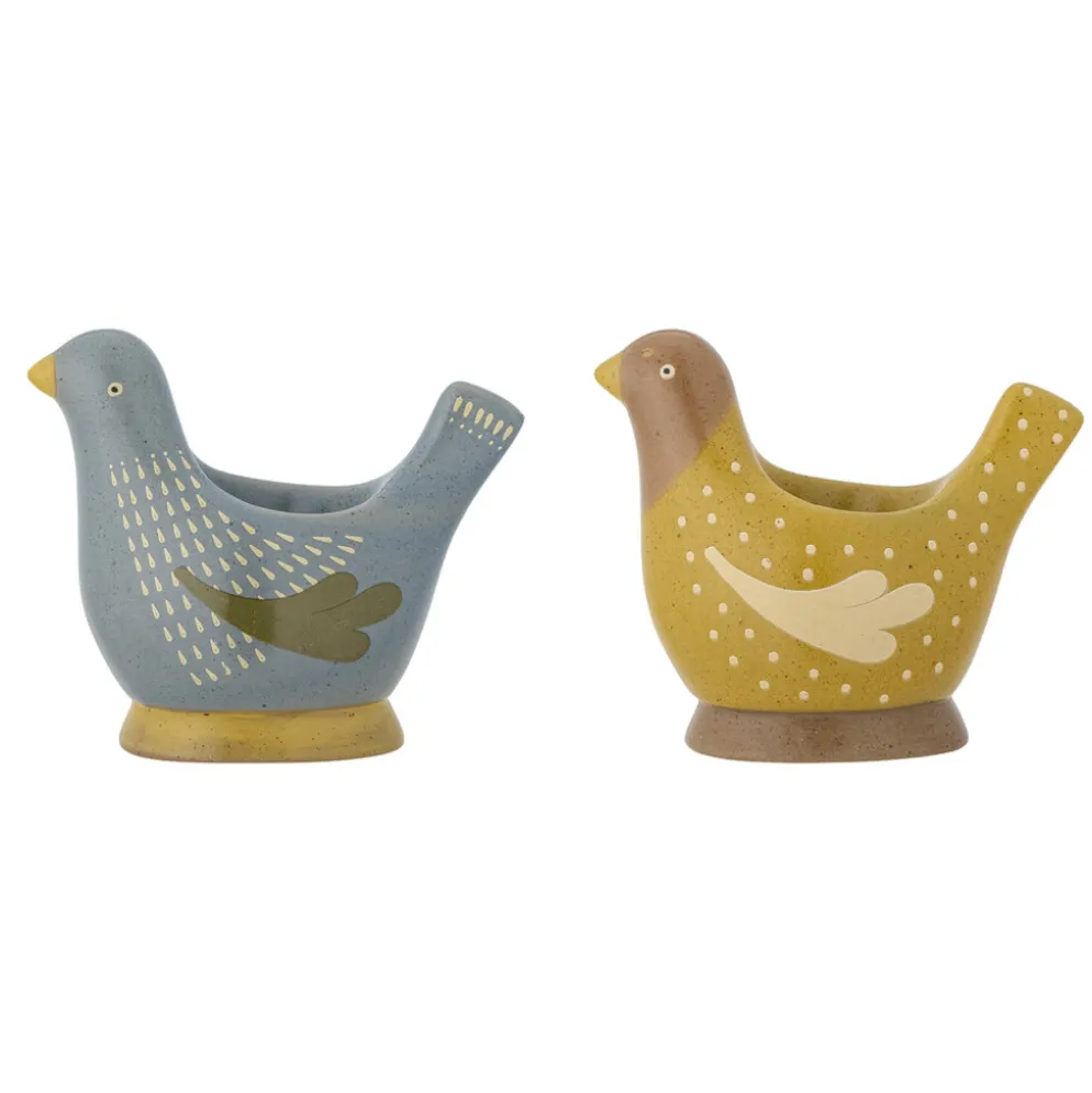 Bloomingville Birdy Eierbecher, Bunt, Steingut 2er