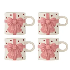 Bloomingville Bowie Becher Rose 4er-Set, Weihnachtsbecher