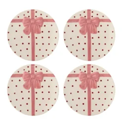 Bloomingville Bowie Teller Weihnachten im 4er-Set Rose, Ø 20,5 cm