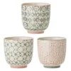 Bloomingville Cécile Becher klein, Rose, Steingut 3er-Set