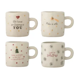 Bloomingville Christy Tasse Natur 260 ml (4er-Set), Weihnachten