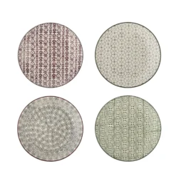 Bloomingville Karine Dessert Teller 4er-Set, Bunt, Steingut