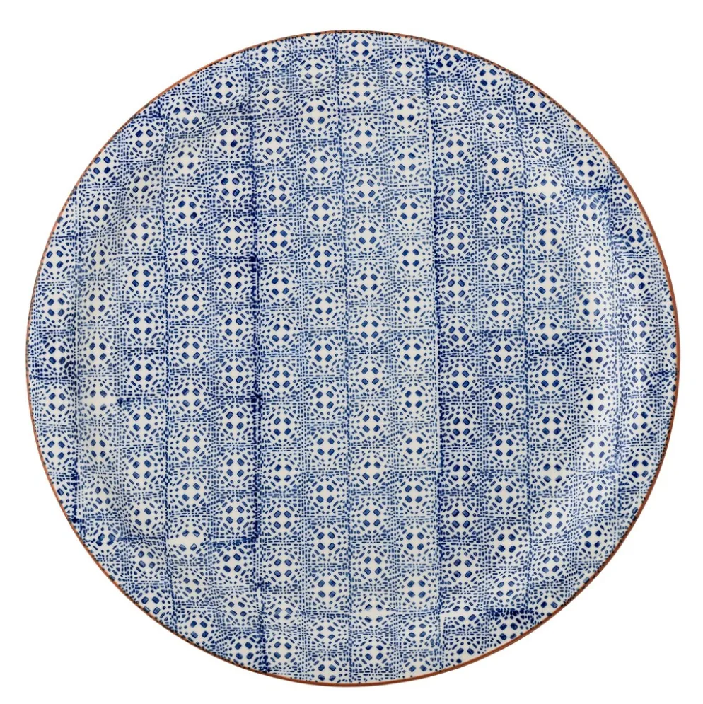 Bloomingville Karine Servierplatte Ø 35 cm aus blauem Steingut