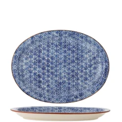 Bloomingville Karine Servierplatte Steingut, Blau