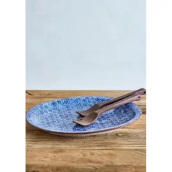 Bloomingville Karine Servierplatte Steingut, Blau