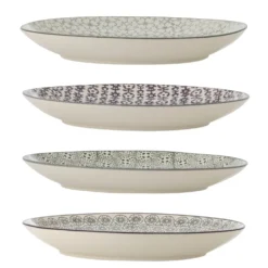 Bloomingville Karine Speiseteller 4er-Set, Bunt Steingut