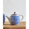 Bloomingville Karine Teekanne aus blauem Steingut