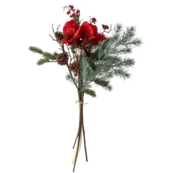 Bloomingville Künstlicher Blumenstrauß Rubia in Rot (Ø 45 cm)