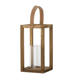 Bloomingville Laterne mit Glas Lyra, Kiefer