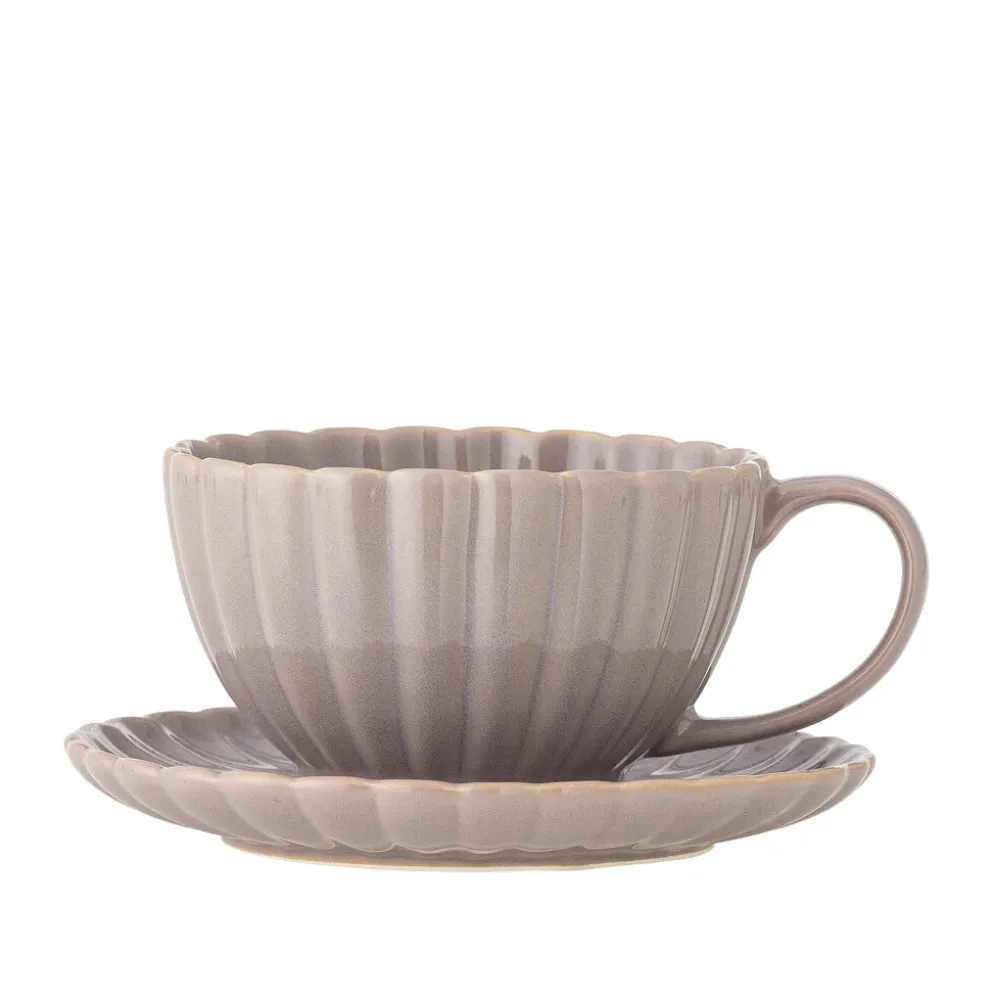 Bloomingville Latina Tasse mit Untertasse, Steingut
