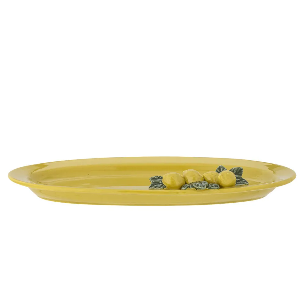 Bloomingville Limone Servierplatte, Gelb, Steingut