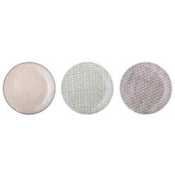 Bloomingville Maya Teller groß, Violett, Steingut 3er-Set