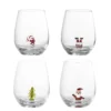 Bloomingville Misa Trinkglas Weihnachtlich, 4er Set