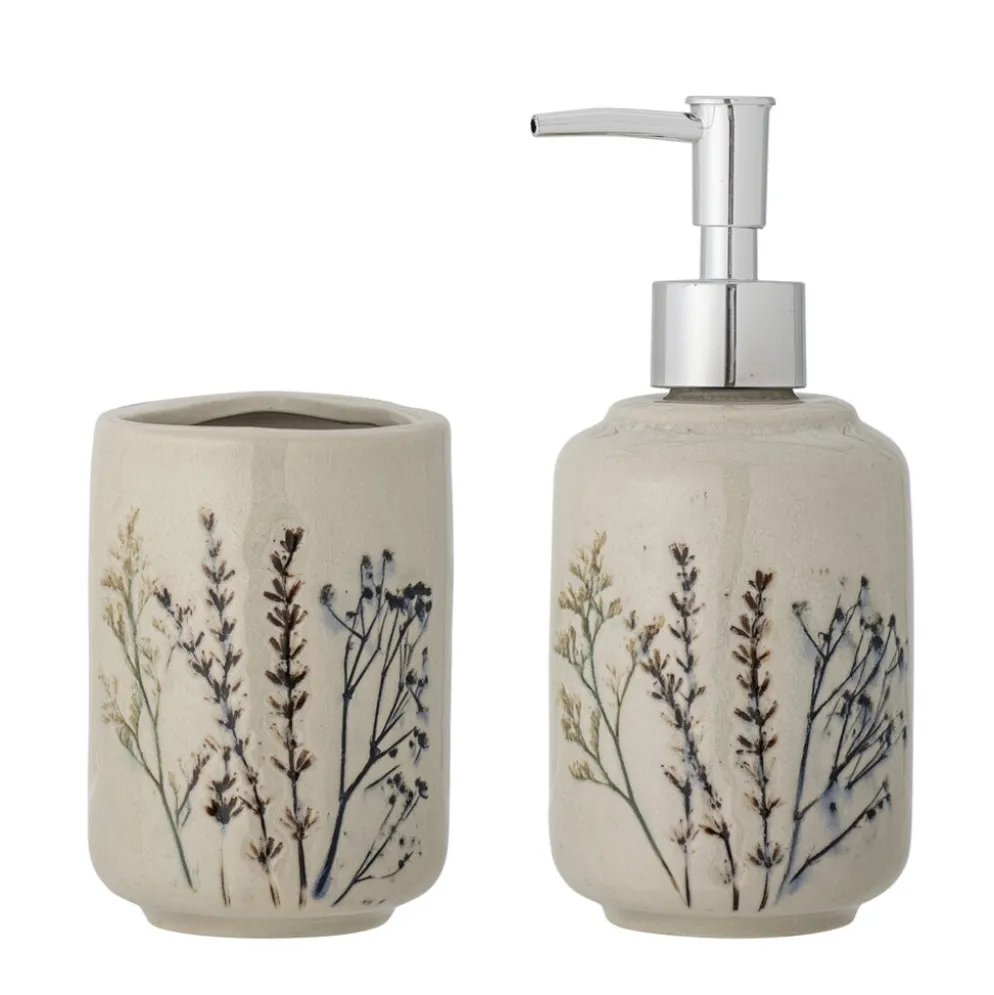 Bloomingville Seifenspender-Set Bea aus Steingut