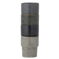 Bloomingville Stapelbarer Steingut Becher Ewan 4er-Set