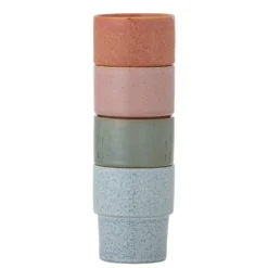 Bloomingville Stapelbarer Steingut Becher Ewan 4er-Set