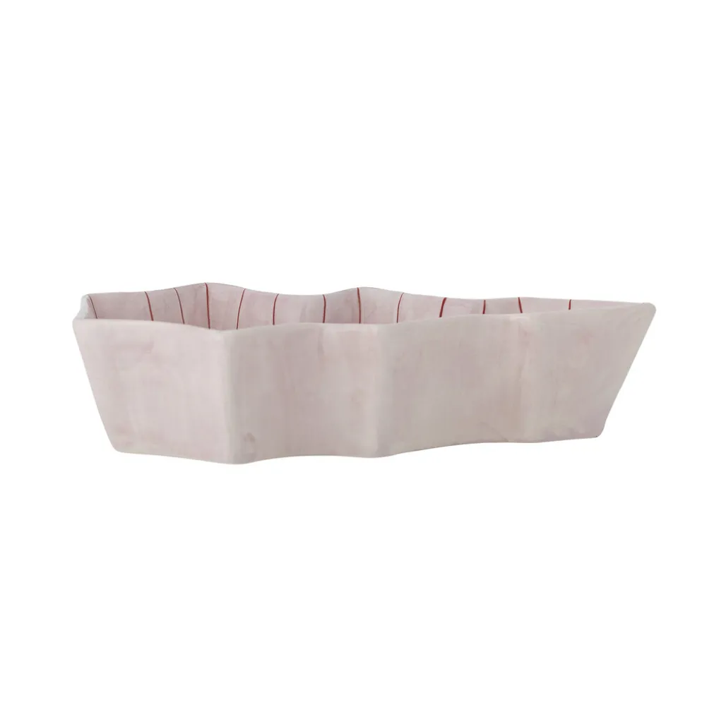 Bloomingville Steingut-Servierplatte Shirly, Rosa in Tannenbaum-Form