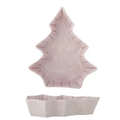 Bloomingville Steingut-Servierplatte Shirly, Rosa in Tannenbaum-Form