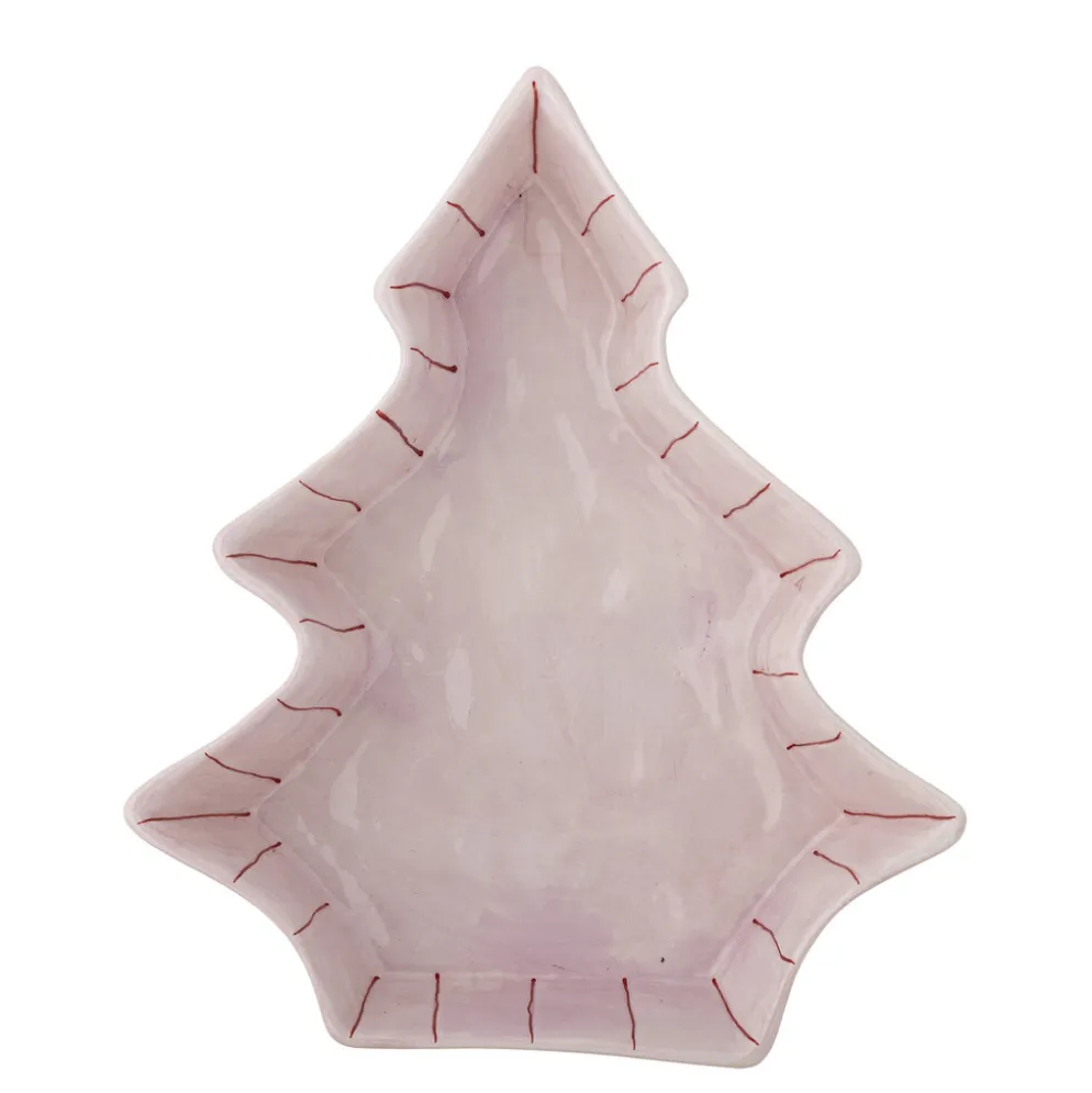 Bloomingville Steingut-Servierplatte Shirly, Rosa in Tannenbaum-Form