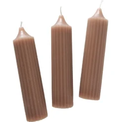 Boltze Dicke Stabkerzen Riffly Ø 3,5 cm, 3er Set