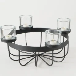 Boltze 2er Set Schale mit Kerzenhalter Jonna