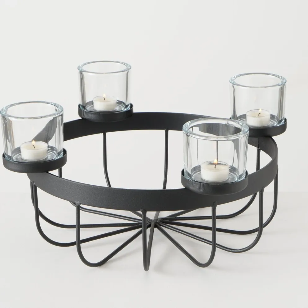 Boltze 2er Set Schale mit Kerzenhalter Jonna