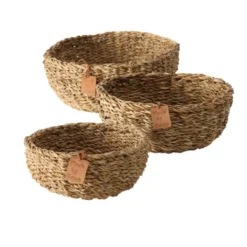 Boltze 3er Set Seegras Körbe Sophy, rund