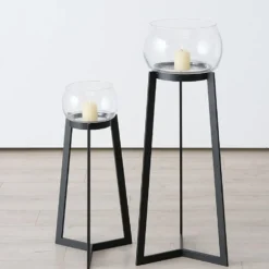 Boltze 2er Set Windlicht Sola mit Ständer