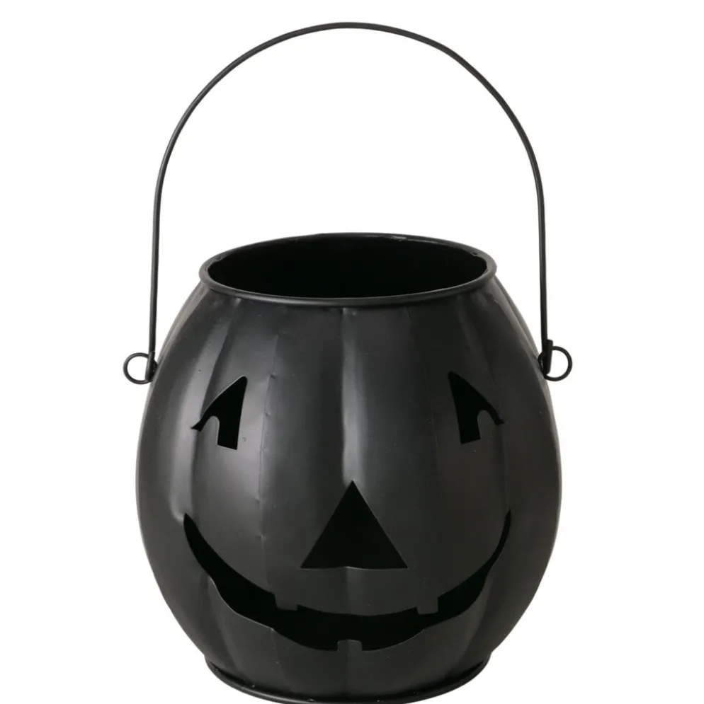 Boltze Halloween Windlicht Grimasi Schwarz
