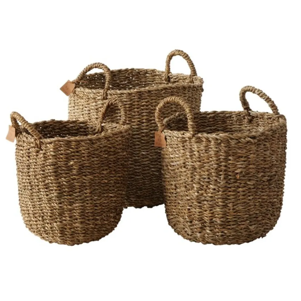 Boltze Hohe Seegras Körbe mit Henkel Sophy, 3er Set
