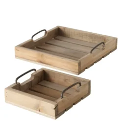 Boltze Holz-Tablett Ronja 2er-Set