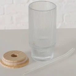 Boltze Partybecher Balona, Trinkgläser mit Strohhalm 2er Set