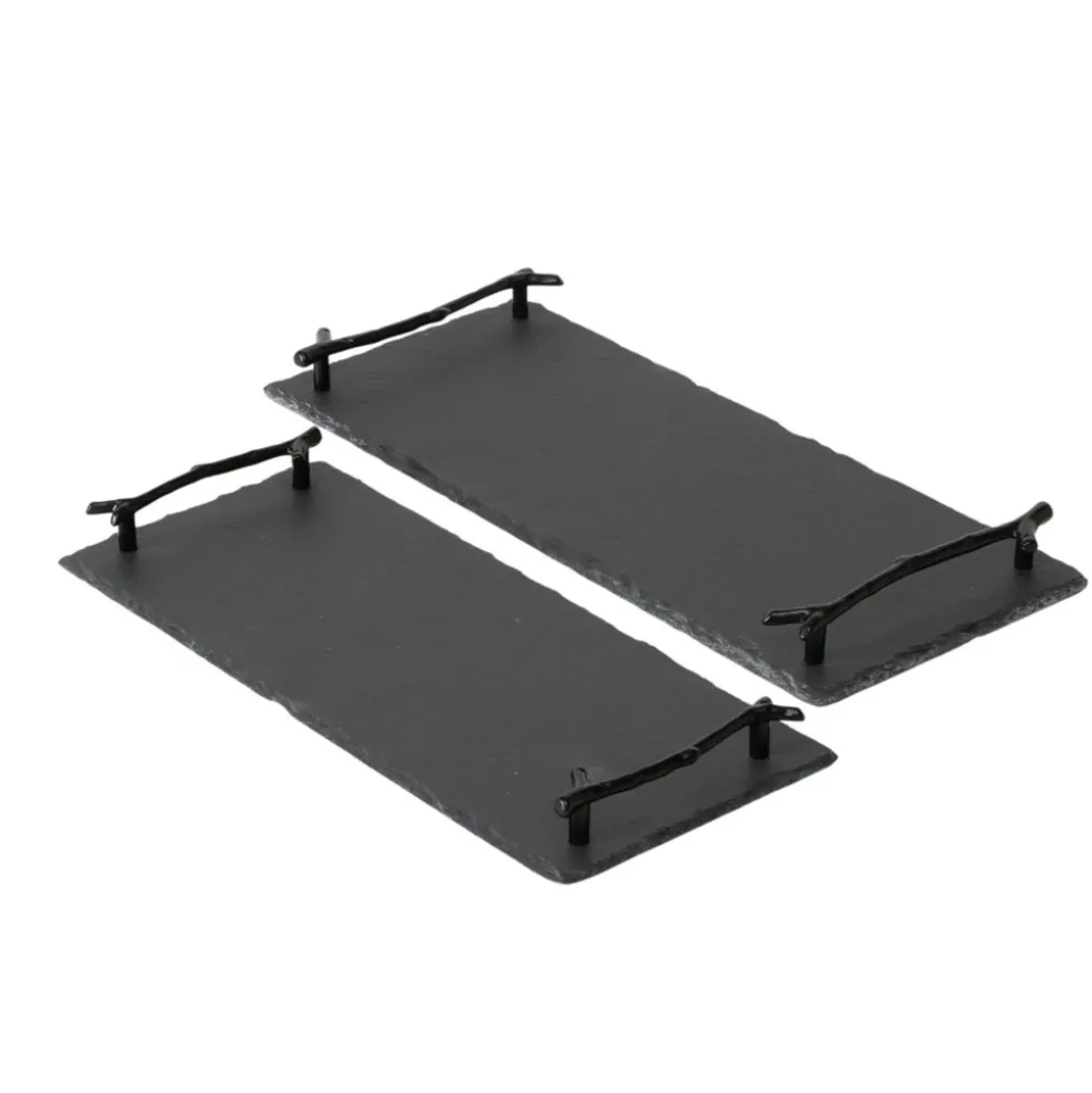 Boltze Schiefer Tablett Stonka 2er Set