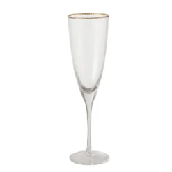 Boltze Sektglas Sofia lang mit Goldrand