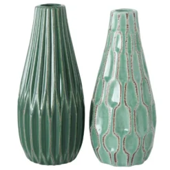 Boltze Vase Lenja 2er Set grün