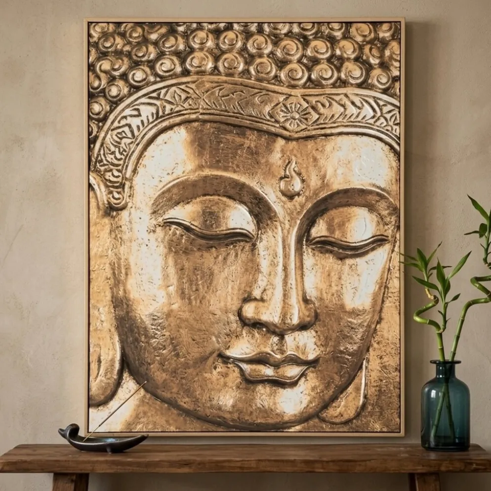 Boltze Wandbild Karuna Buddha Champagner