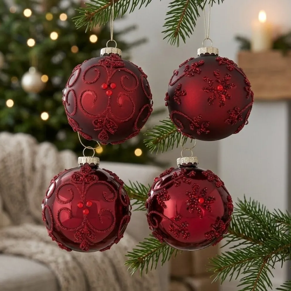 Boltze Weihnachtskugel Oriana 12er-Set