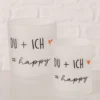 Boltze Windlicht Heartful aus Glas schwarz weiß 2er Set