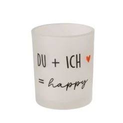 Boltze Windlicht Heartful aus Glas schwarz weiß 2er Set