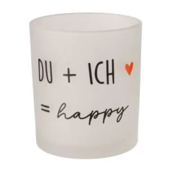 Boltze Windlicht Heartful aus Glas schwarz weiß 2er Set