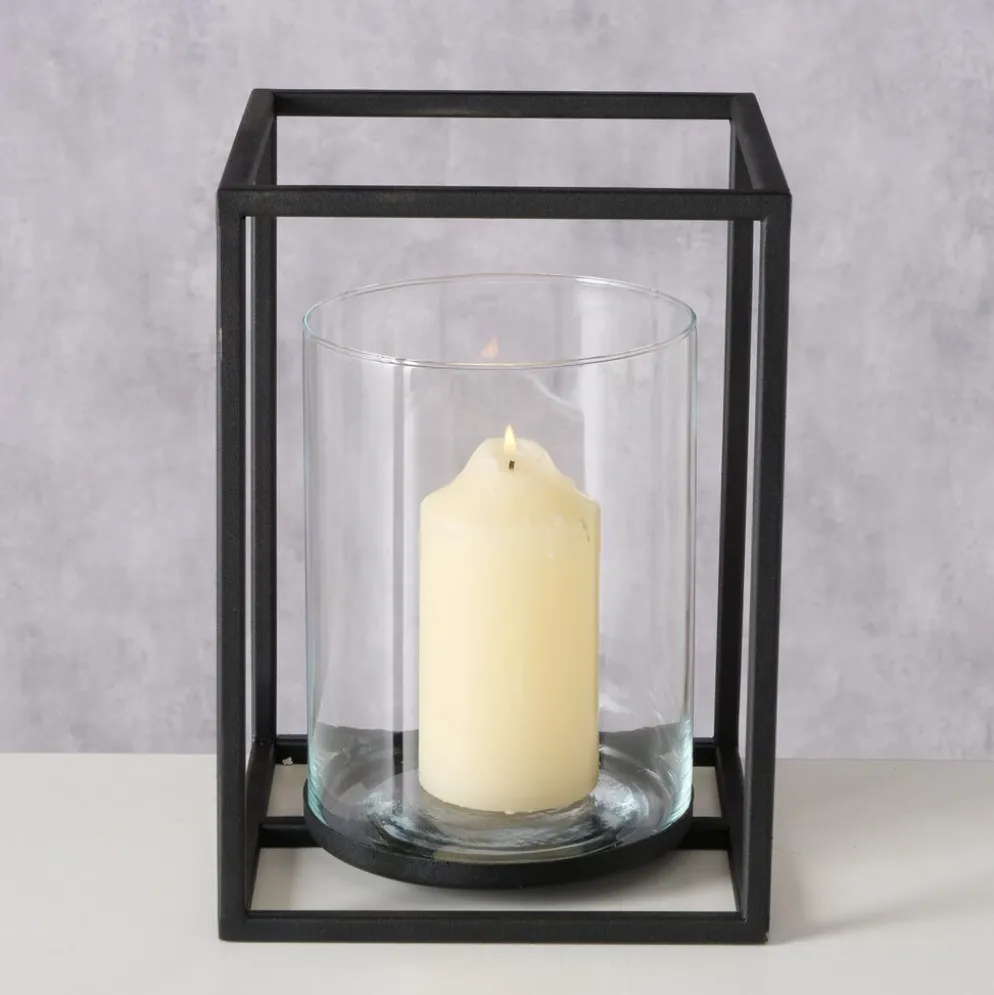 Boltze Windlicht Quantum Metall, Glas