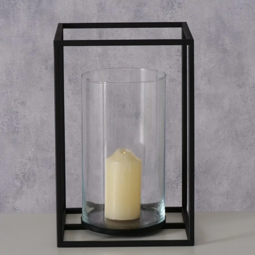 Boltze Windlicht Quantum Metall, Glas