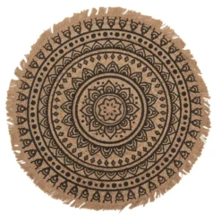 byRoom Teppich aus Jute mit Mandala Print