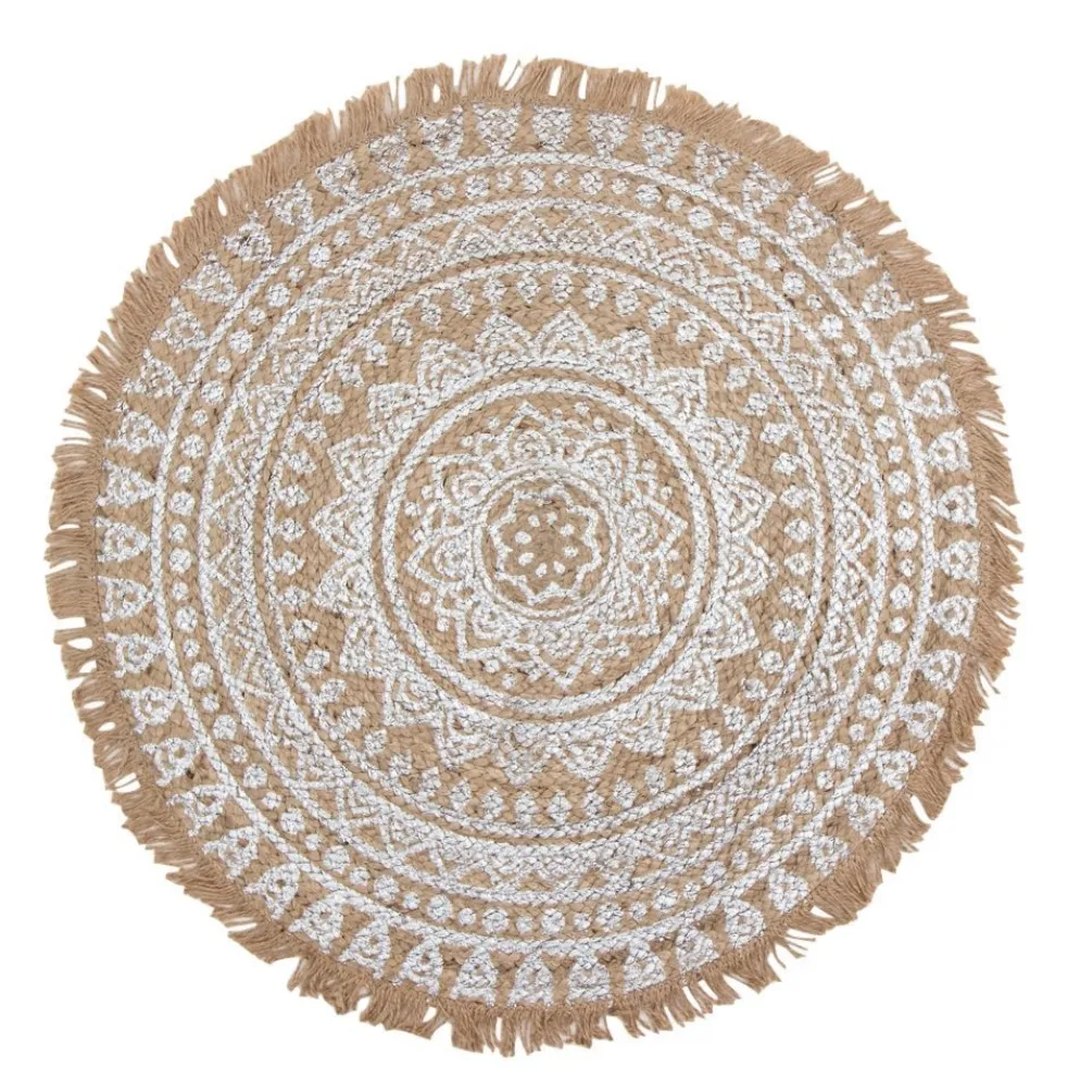 byRoom Teppich aus Jute mit Mandala Print