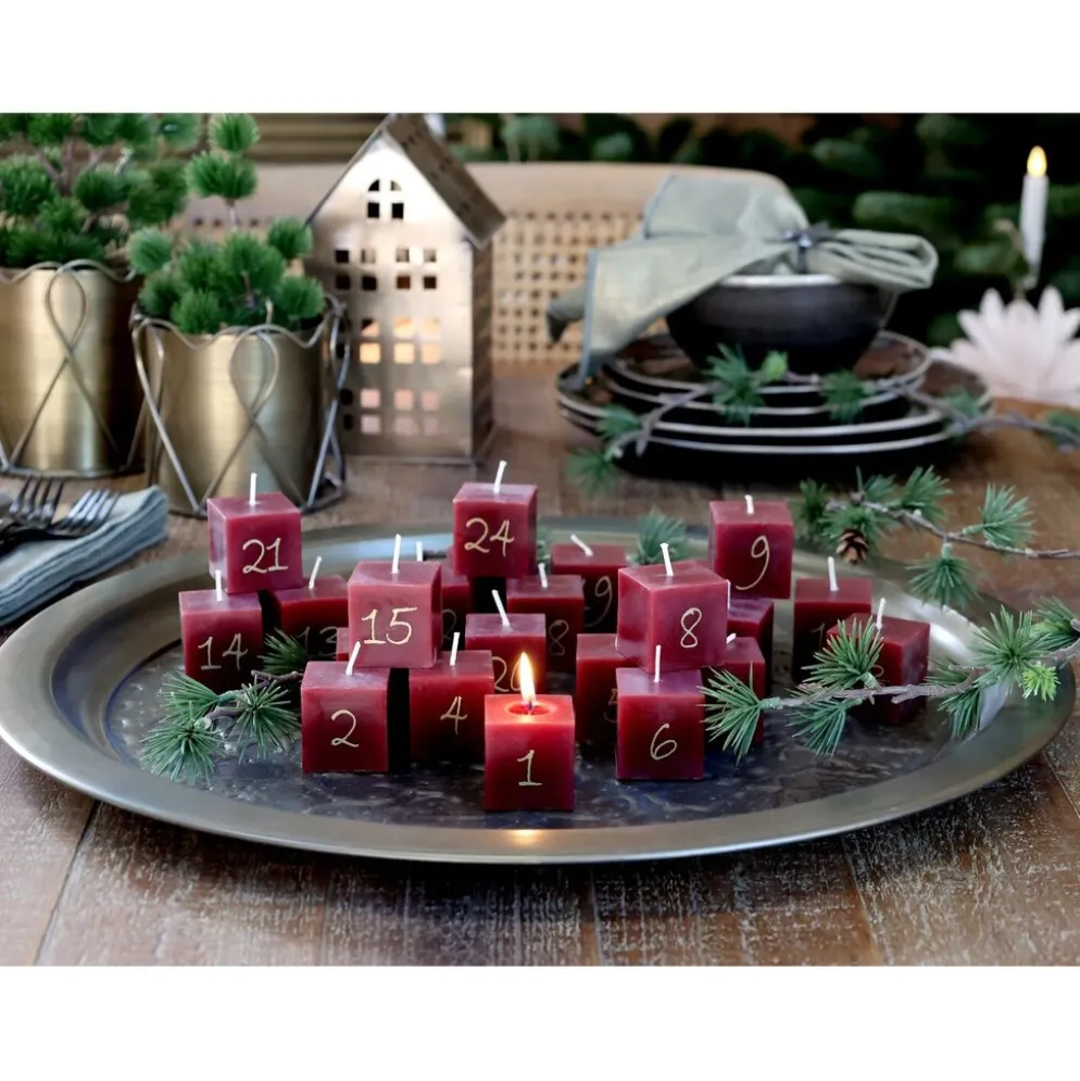 Chic Antique Adventskalender Kerzen 24 Stück