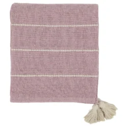 Chic Antique Aix Plaid Decke Rosa aus Baumwoll-Garnüberschuss