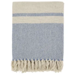 Chic Antique Aix Plaid Garnüberschuss Blau Creme