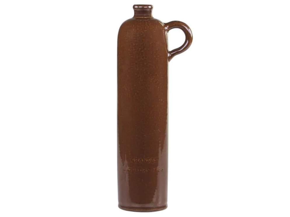 Chic Antique Altfranzösische Flasche mokka mit Henkel